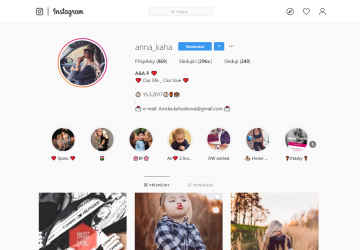 Instagram stories na @anna_kaha s více jak 29 000 sledujícími