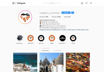 Instagram Stories - Magazín o cestování