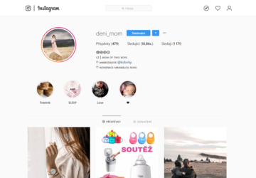 Instagram stories  @deni_mom s více jak 11000 sledujícími