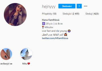 Placené stories na instagramový profil - hejnyyy