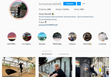 Placený příspěvek na instagramový profil - honzanavratilsk8