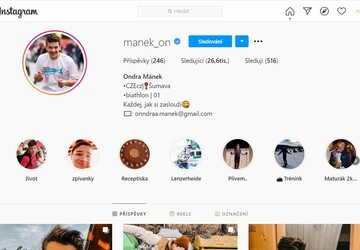  Placený příspěvek na instagram @manek_on pro 26 600 uživatelů