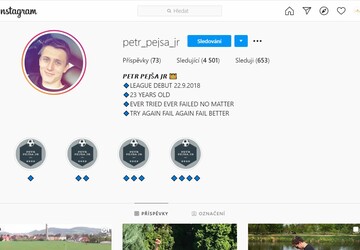 Placený příspěvek na instagram @petr_pejsa_jr pro 4 500 uživatelů