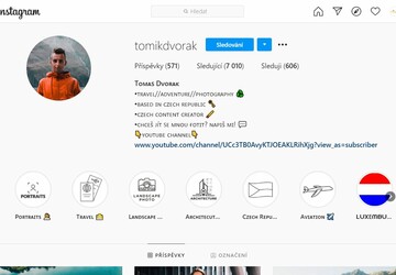 Placený příspěvek na instagram @tomikdvorak pro 7 000 uživatelů