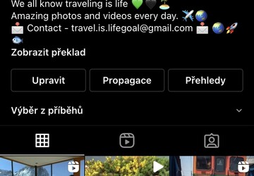Příspěvek na cestovatelském instagramu s označením, 5 800 sledujících, ideální pro restaurace, hotely nebo cestovní agentury.