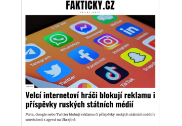 Publikace PR článku v magazínu Fakticky.cz